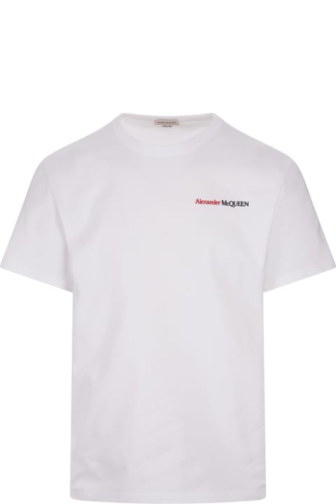 Alexander McQueen for Men Alexander McQueen White T-shirt With Two-tone Logo
