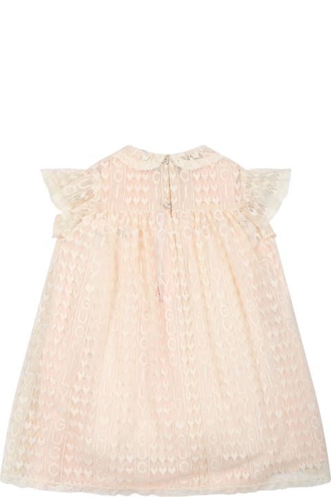 Pink Dress For Baby Girl With "guccily" Writing