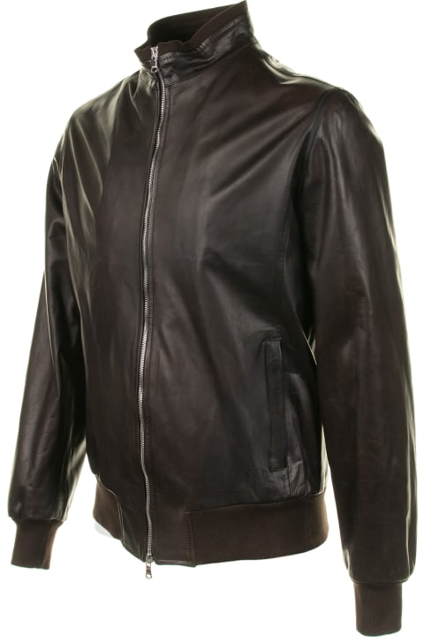 Barba Napoli Coats & Jackets for Men Barba Napoli Leather Jacket With Zip