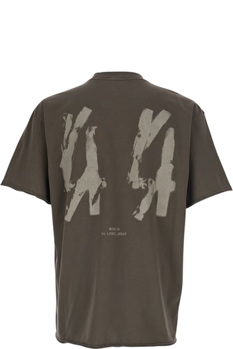 Homeware 44 Label Group Grey Crew Neck T-shirt With Maxi Logo On The Back In Cotton For Men