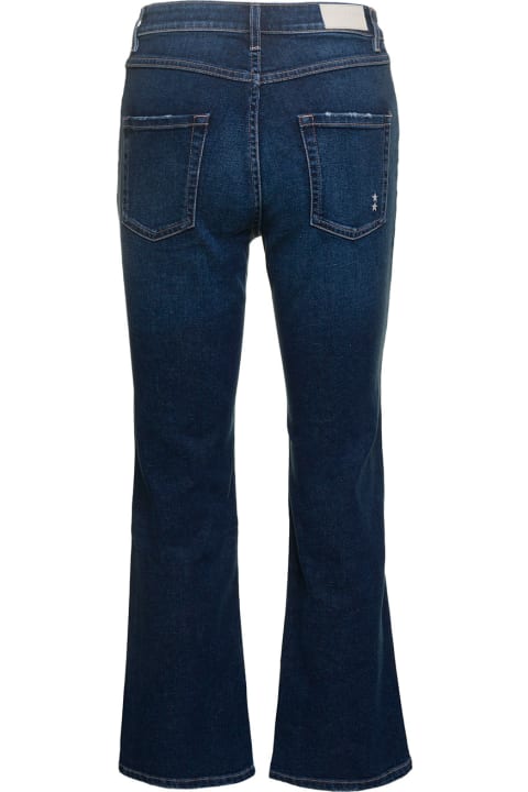 'pam' Blue Five-pockets Flared Jeans In Cotton Blend Denim Woman