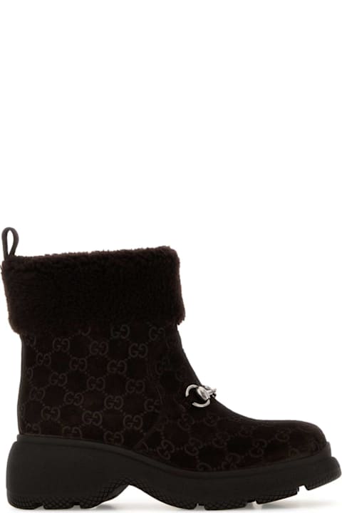 Homeware Gucci Dark Brown Suede Ankle Boots
