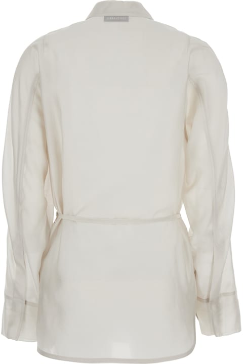 Low Classic for Women Low Classic White Shirt With Classic Collar And Rear Strap In Tech Fabric Woman