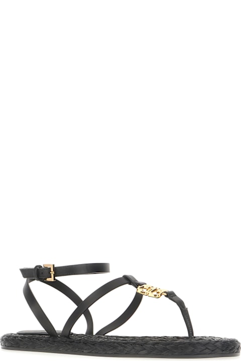 Givenchy Sandals for Women Givenchy Black Leather 4g Liquid Sandals