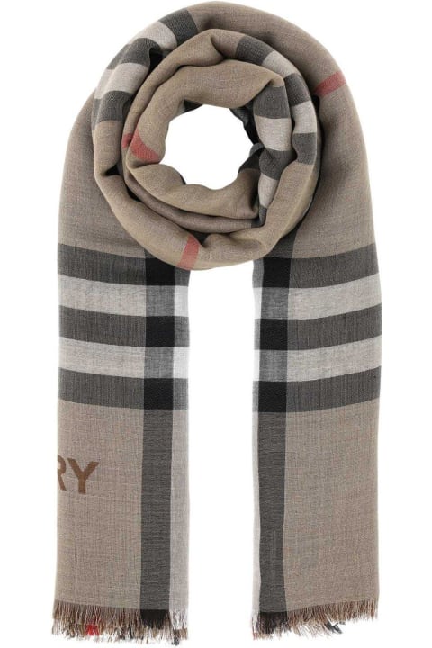 Scarves for Men Burberry Frayed Edge Checked Scarf