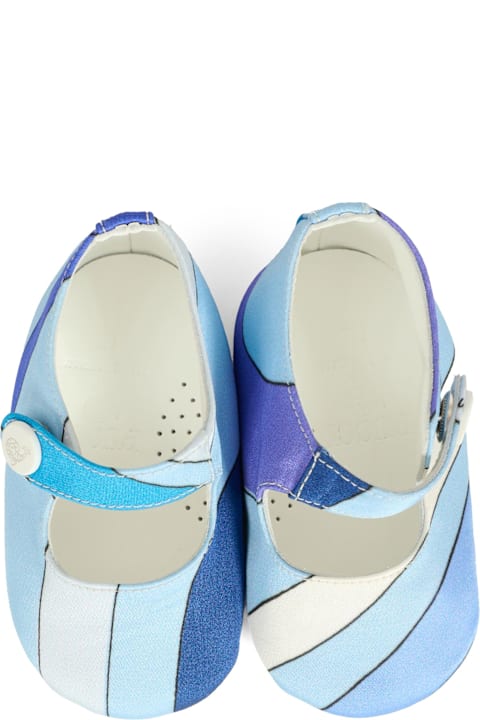 Homeware Pucci Blue Ballet Flats For Baby Girl With Print