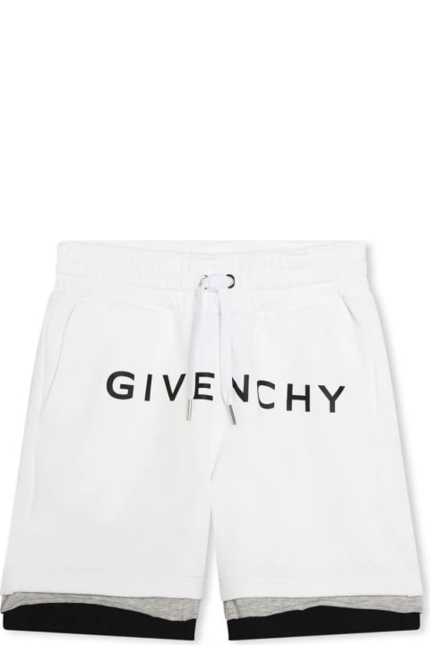 Givenchyのボーイズ Givenchy White Shorts With Front Logo