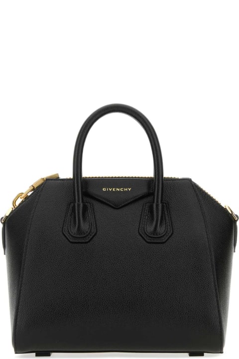Totes for Women Givenchy Black Leather Mini Antigona Handbag