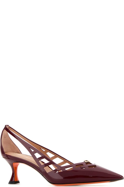 Santoni for Kids Santoni Burgundy Leather Stella Pumps