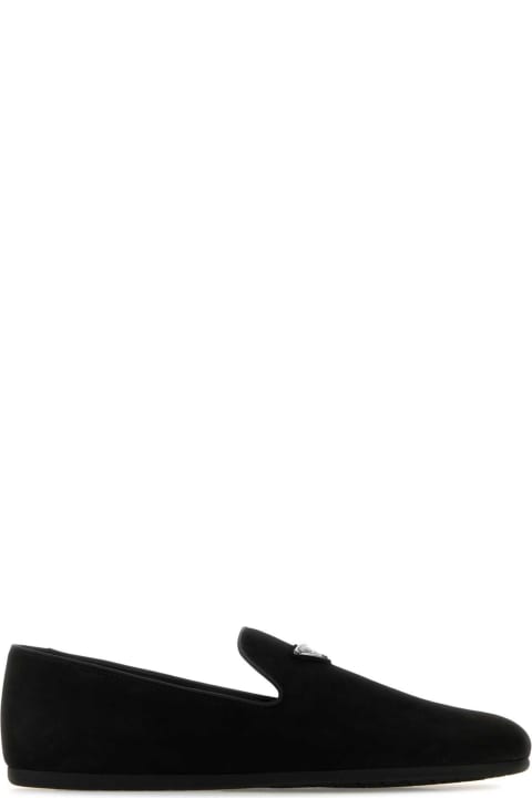 Prada Loafers & Boat Shoes for Men Prada Black Suede Loafers