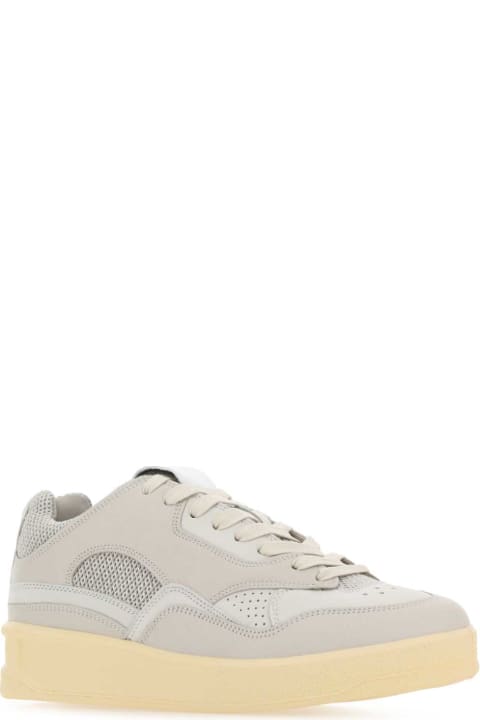 Fashion for Women Jil Sander Grey Canvas And Rubber Basket Sneakers