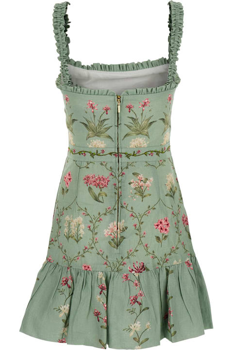 Agua by Agua Bendita Dresses for Women Agua by Agua Bendita 'nieve' Green Long Dress With All-over Floral Print In Linen Woman