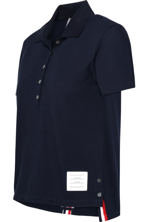 Thom Browne Women Thom Browne Navy Cotton Polo Shirt