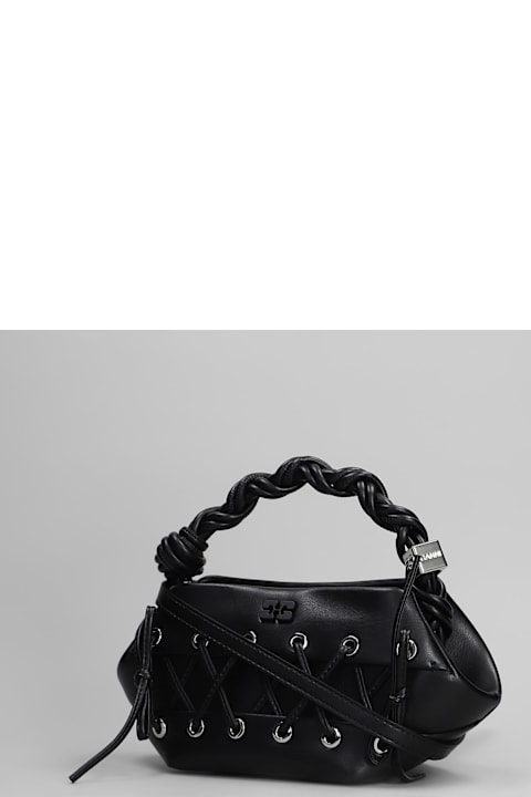 Ganni Bags for Women Ganni Bou Bag Mini Shoulder Bag In Black Leather
