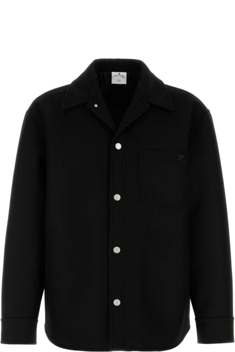 Courrèges Shirts for Men Courrèges Black Felt Oversize Shirt