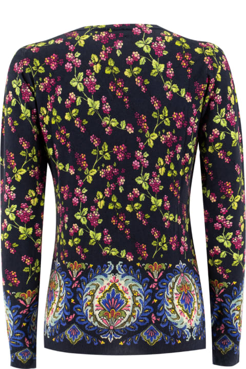 Etro for Women Etro Floral Patterned V-neck Knitted Top