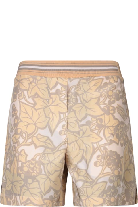 Homeware Burberry Beige Silk Shorts With Print