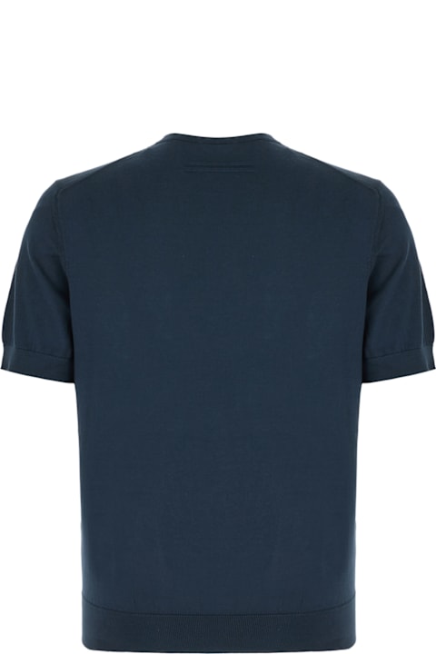 Zegna for Men Zegna Petrol Blue Cotton Sweater