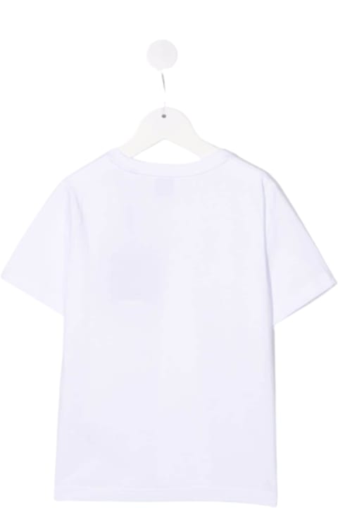 Burberry Kids Girl's White Cotton T-shirt With Vintage Check Logo