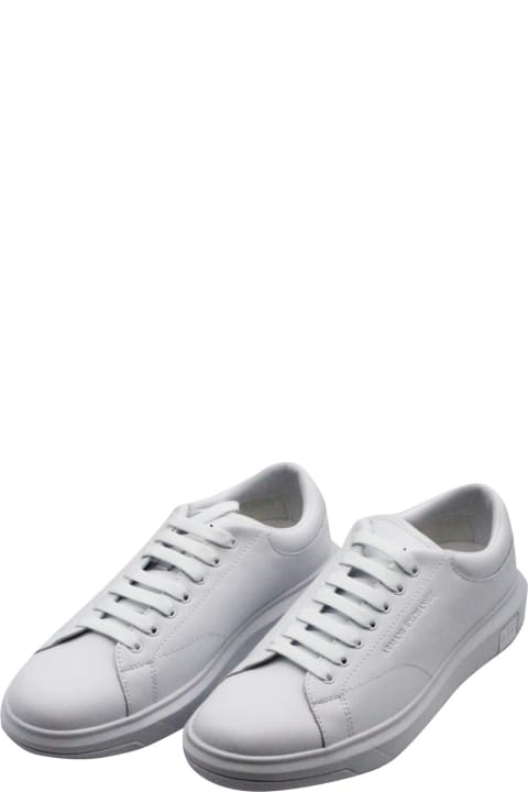 Armani Collezioni Sneakers for Men Armani Collezioni Leather Sneakers With Matching Box Sole And Lace Closure. Small Logo On The Tongue And Back
