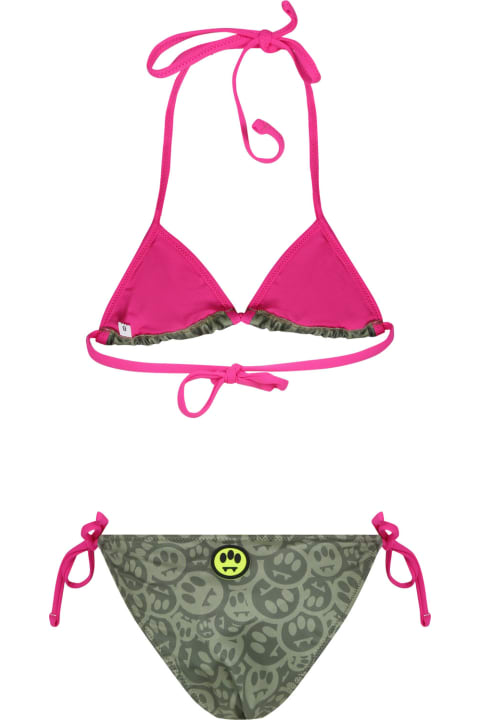 Swimwear for Girls Barrow Green Bikini For Girl With Smiley Print