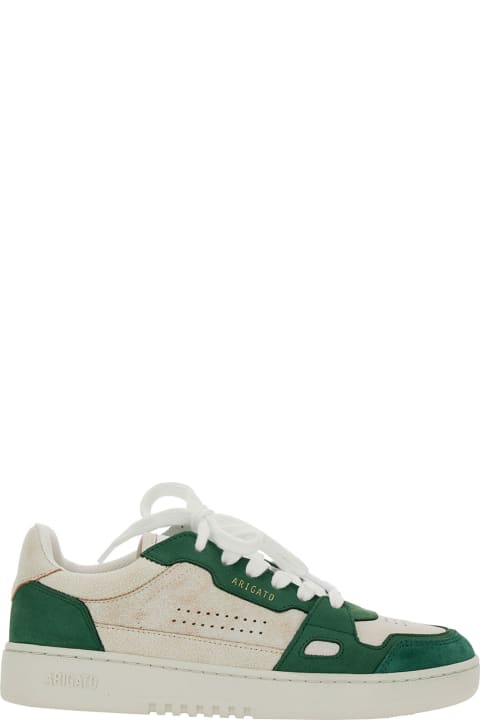 Fashion for Women Axel Arigato 'dice Low' Green And White Low Top Sneakers With Embossed Logo And Vintage Effect In Leather Woman