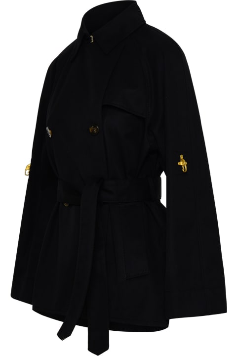 ウィメンズ Fayのコート＆ジャケット Fay Black Cotton Blend Trench Coat
