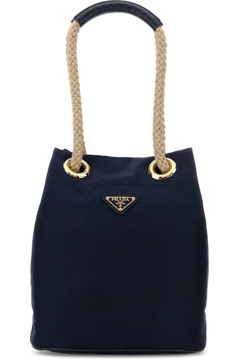 Homeware Prada Navy Blue Re-nylon Prada Mariner Bucket Bag
