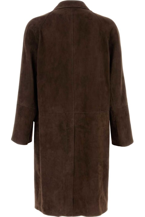 The Row for Kids The Row Chocolate Suede Hanto Coat