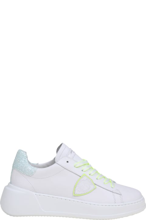 Philippe Model Women Philippe Model Tres Temple Low In White And Yellow Leather