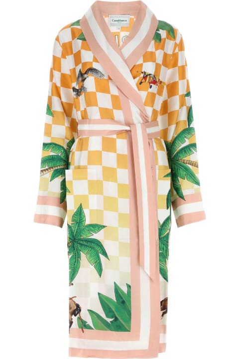 Underwear & Nightwear for Women Casablanca Printed Silk Tennis Club Prive Robe
