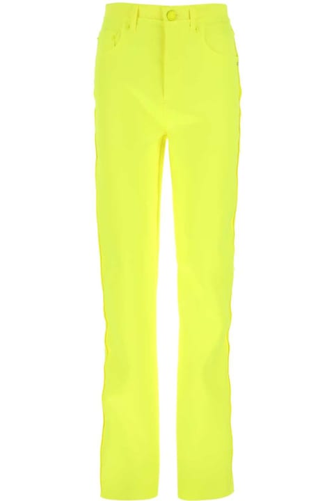 SportMax Pants & Shorts for Women SportMax Fluo Yellow Satin Egemone Pant