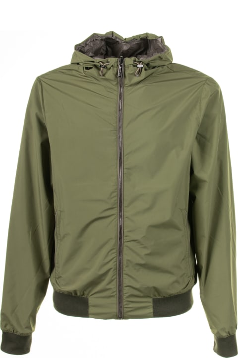 Moorer Clothing for Men Moorer Green Jacket With Zip And Hood