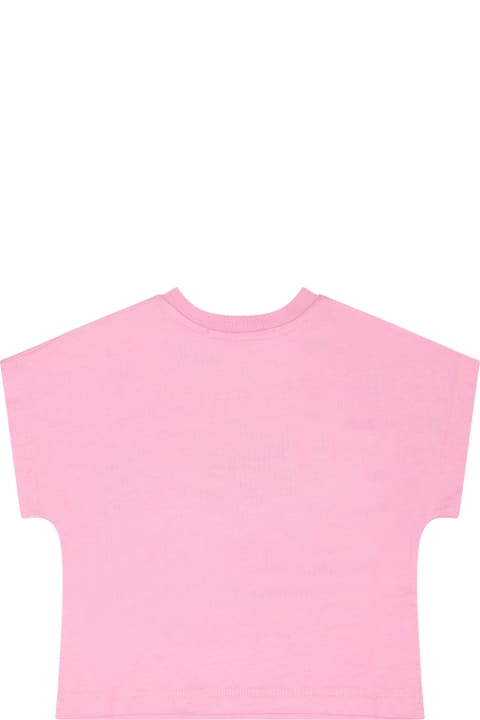 MSGM T-Shirts & Polo Shirts for Baby Boys MSGM Pink T-shirt For Baby Girl With Cherry Print