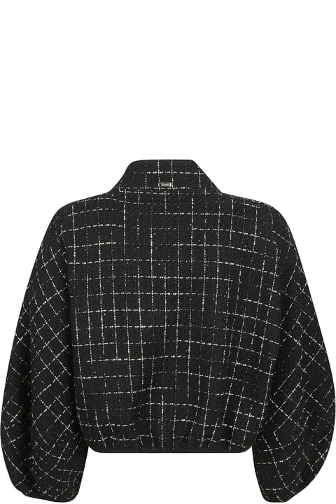 Herno for Women Herno Grid-patterned Cropped Zipped Jacket