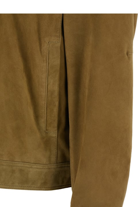 Homeware ARMA Brown Jacket With Classic Collar And Zip Closure In Suede Man