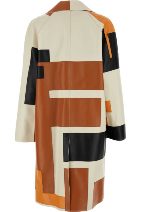 Fendi Clothing for Women Fendi Multicolor Nappa Leather Overcoat