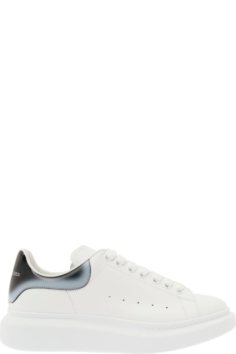 White Low Top Sneakers With Oversized Platform In Leather Man