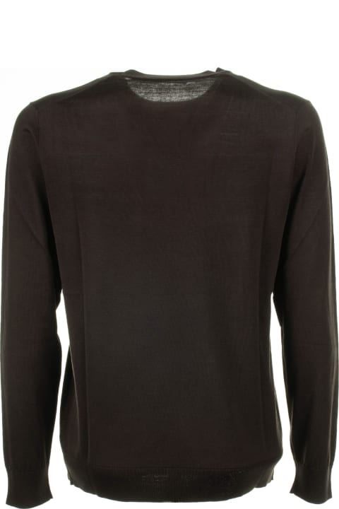 Paolo Pecora Clothing for Men Paolo Pecora Brown Crew-neck Sweater In Cotton And Silk