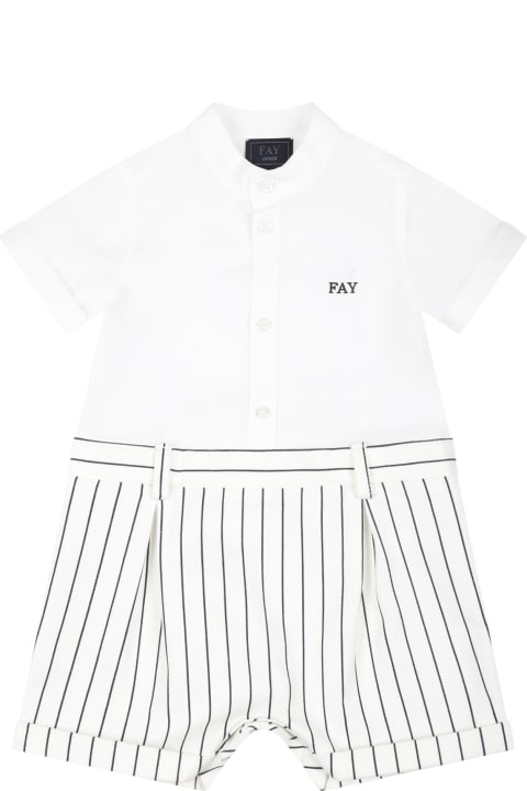 Bodysuits & Sets for Baby Boys Fay White Romper For Baby Boy With Logo