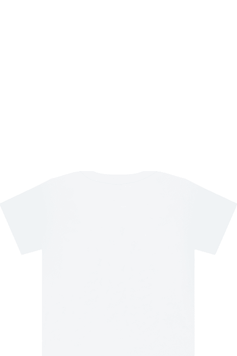 Topwear for Baby Boys Stella McCartney Kids White T-shirt For Baby Boy With Pop Corn