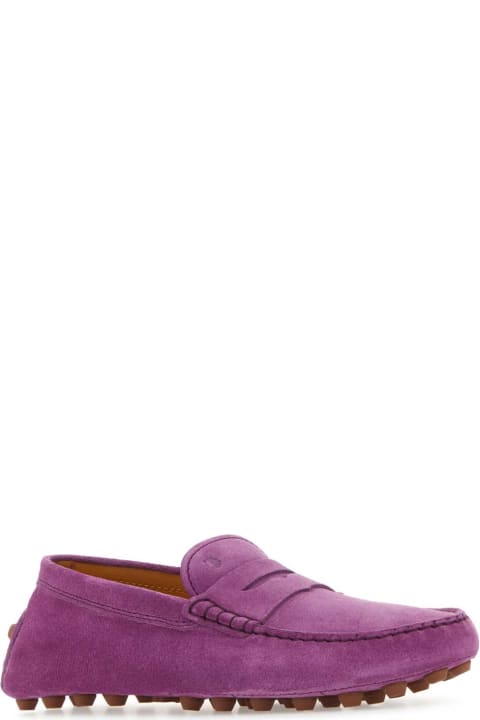 Tod's Flat Shoes for Women Tod's Purple Suede Gommino Loafers