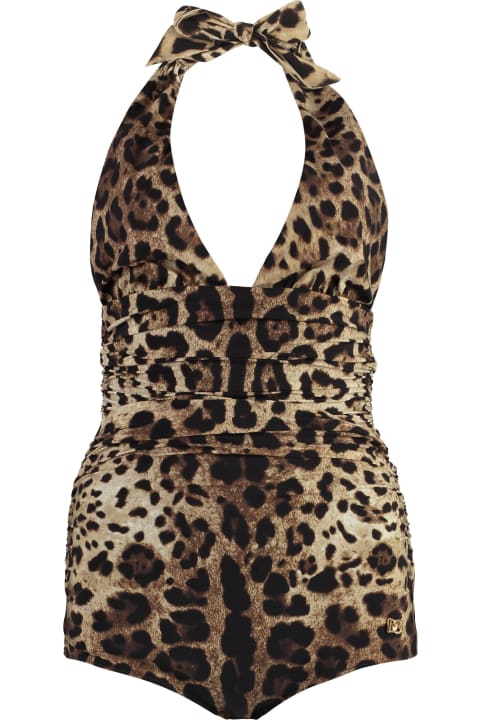 Dolce & Gabbana for Women Dolce & Gabbana Leopard Print One-piece Swimsuit