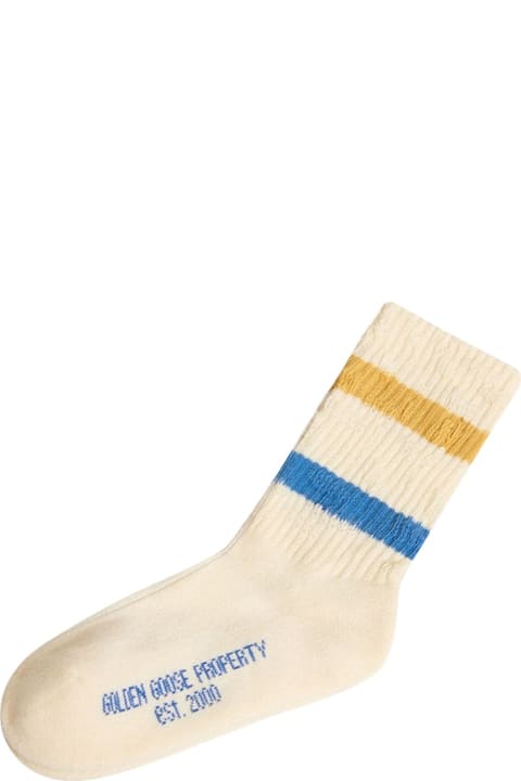 ملابس داخلية لـ بنات Golden Goose Kids' Socks High Rib/ Stripes/ Distressed