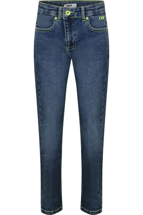 Bottoms for Girls MSGM Blue Jeans For Girl With Logo