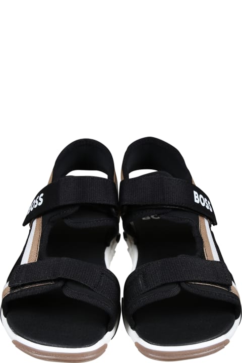 Shoes for Boys Hugo Boss Blaxk Sandals For Boy With Logo