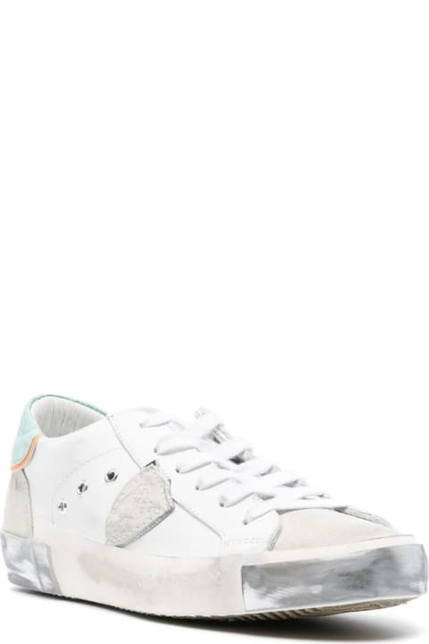 ウィメンズ新着アイテム Philippe Model Prsx Low Sneakers - White And Aquamarine