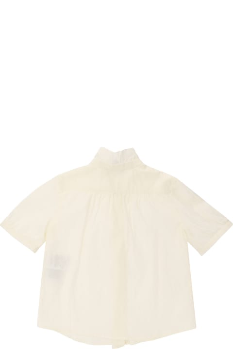 Emporio Armani Shirts for Girls Emporio Armani Cream White Shirt With Turn Up Collar In Cotton Girl
