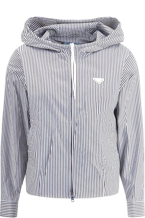 Prada Coats & Jackets for Women Prada Striped Hooded Jacket