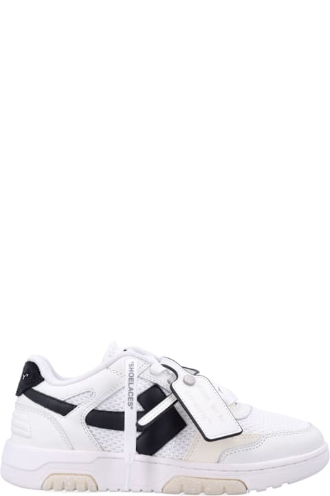 Homeware Off-White Off-white Slim Out Of Office White Black Woman's Sneakers